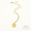 Evil Eye Coin Pendant Necklace | 18k Gold