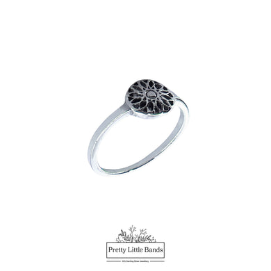 925 Sterling Silver Mandala Ring, 8mm | Pretty Little Bands